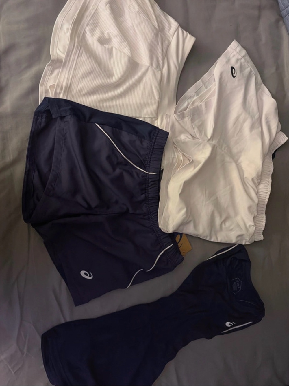 ASICS Navy and White Womens Athletic shorts, skirt and top Set